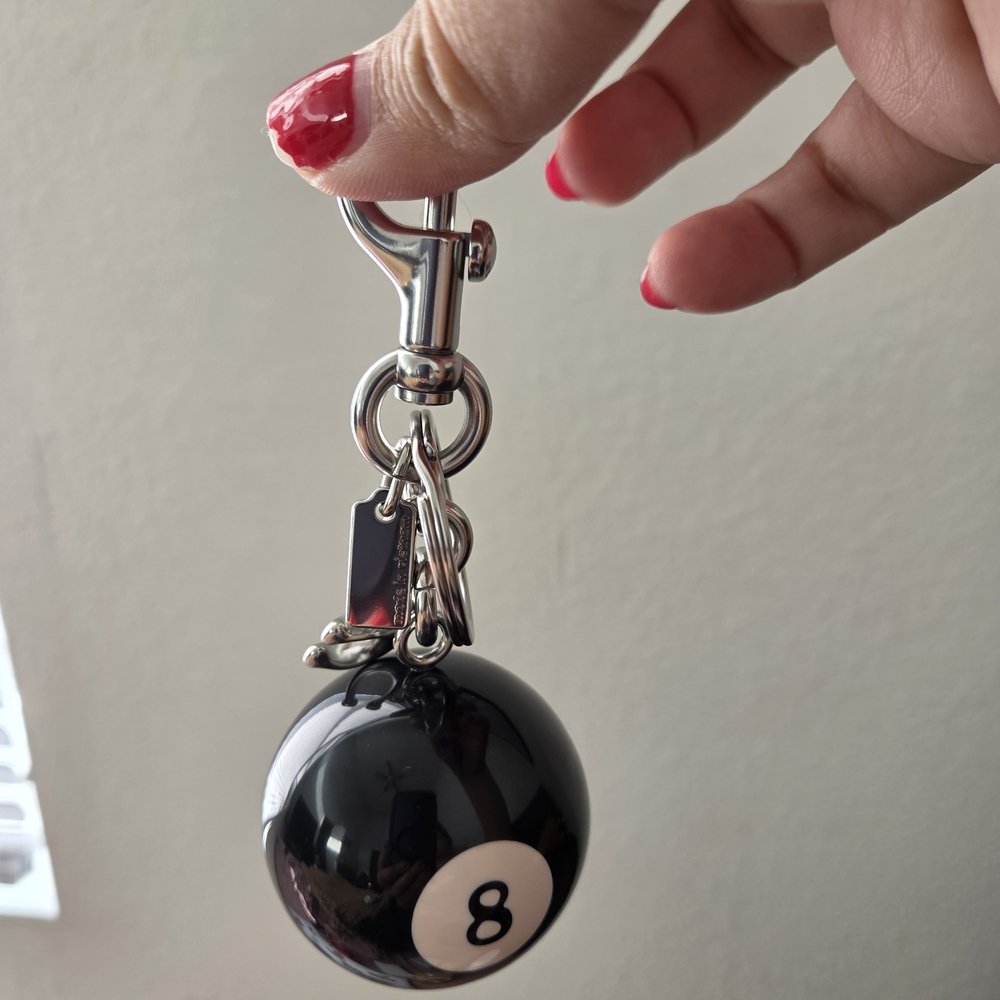 Coach Eight Ball Bag Charm - Picture 2 of 3